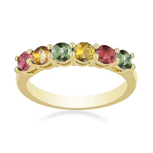 BUY 14K GOLD RING WITH MULTI TOURMALINE GEMSTONE